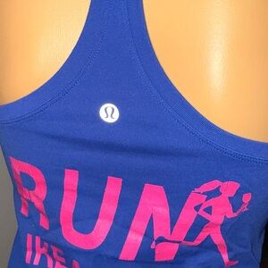 lululemon athletica Blue and Pink Graphic Tank Top